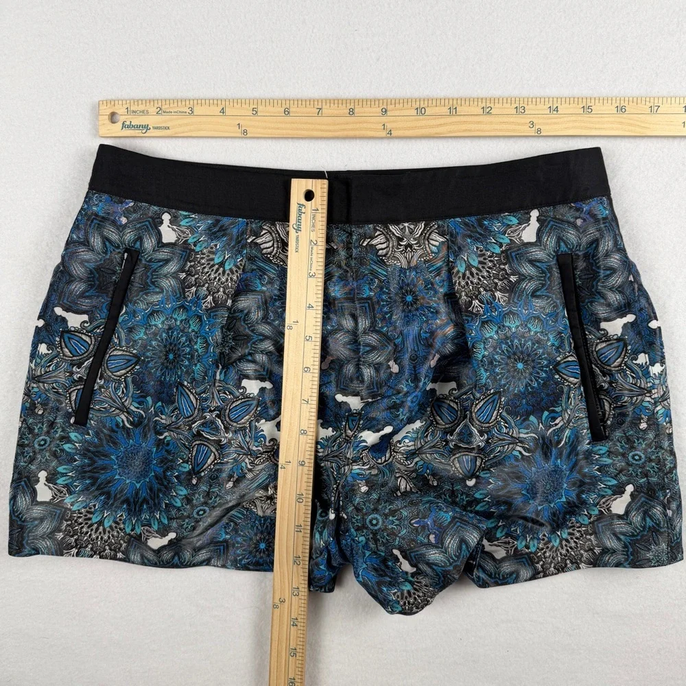 Helmut Lang‎ Women's Mandala Wet Print Shorts Blue Black Sz 2